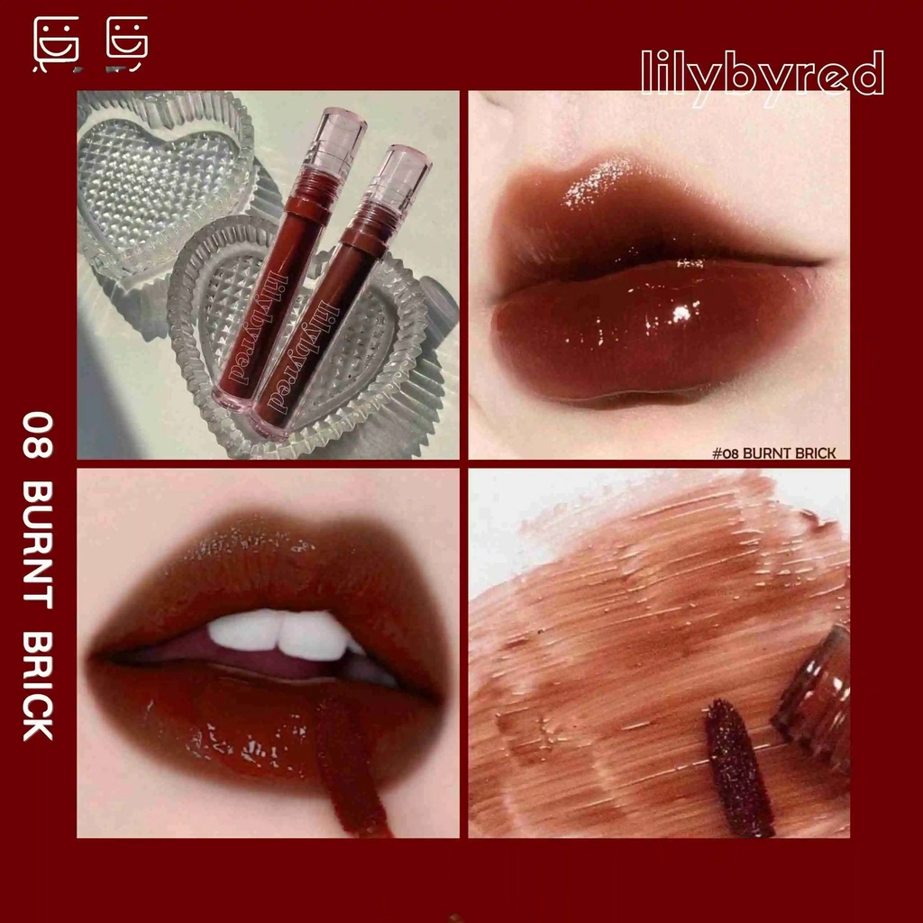Son Tint Lilybyred 08 [Chính Hãng],Màu Burnt Brick,Đỏ Gạch,Được Săn Lùng Dữ Dội,Son Có Dưỡng Nhẹ,Không Bết Dính.