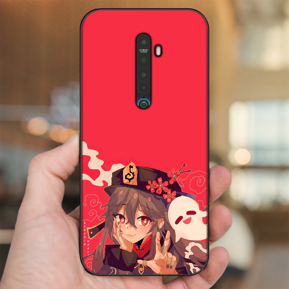 Ốp lưng Oppo Reno 2 viền đen in hình Hutao Genshin Impact