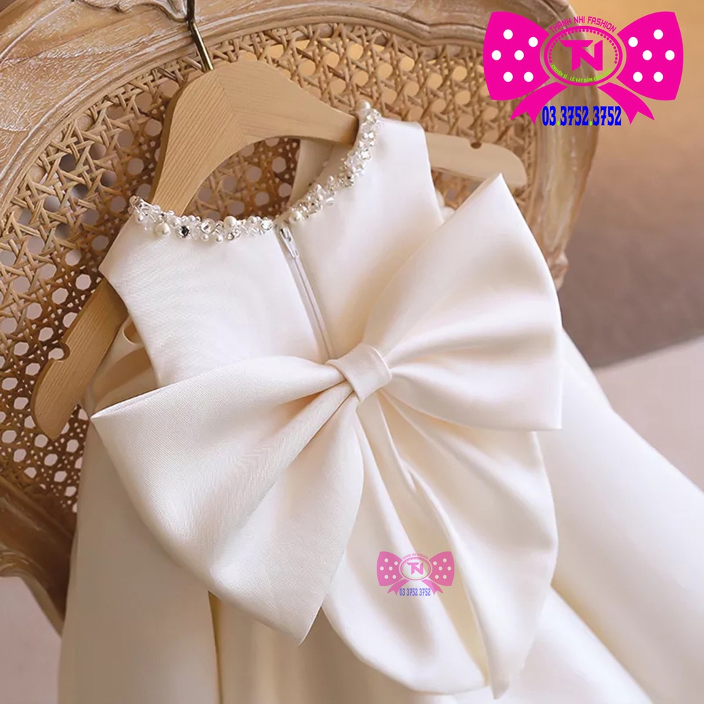 Váy bé gái Taffa Lụa Trắng sang chảnh - Váy Công Chúa TN2330014