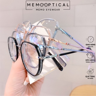Gọng Kính Cận Bling Lấp Lánh Hàn Quốc B01322 Memo Optical Dùng Thay Tròng Cận Loạn