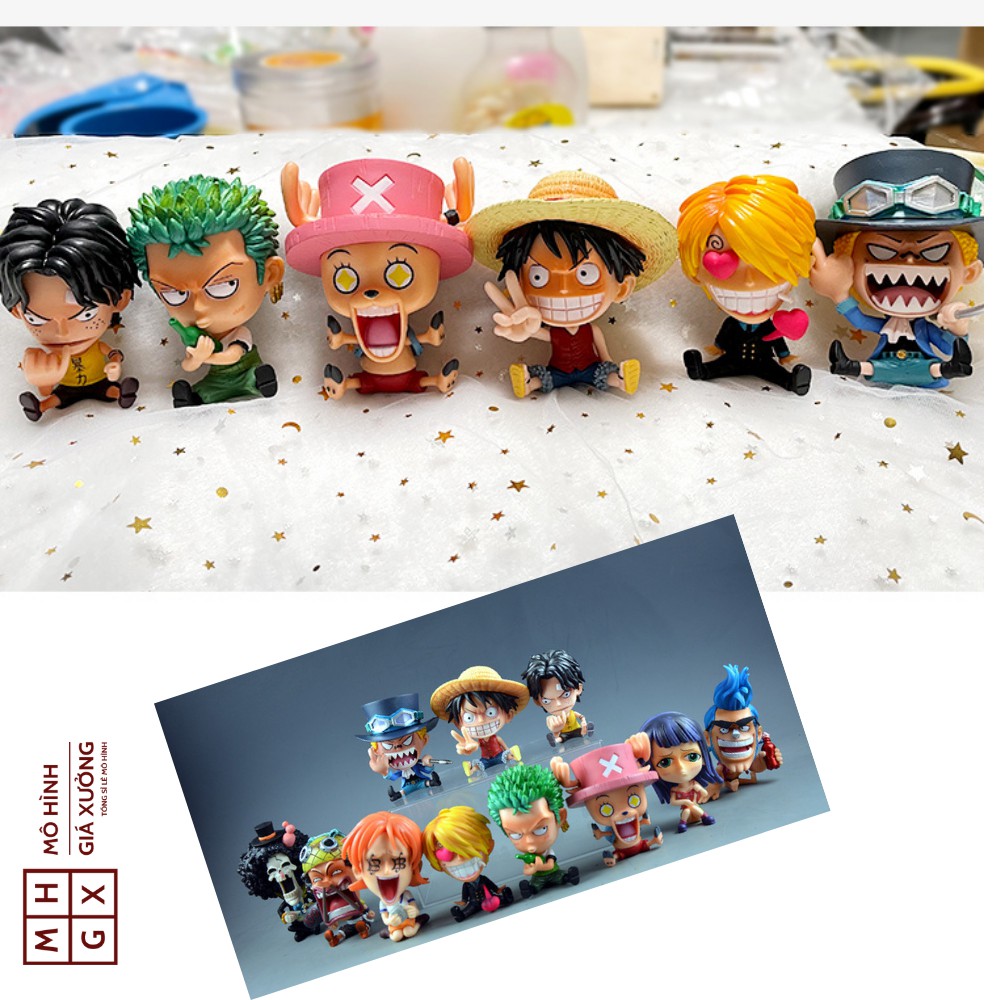 Mô hình One Piece chibi Luffy Zoro Sanji Ace Sabo Nami Robin Choper Usopp Brook Franky Jinbei Boa Hancok Doflamingo Kuma