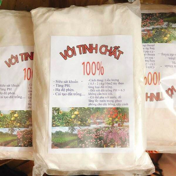 1kg Vôi tinh chất 100%_cải tạo đất, khử trùng, diệt sát khuẩn, hạ phèn, khử chua, ổn định độ pH đất trồng cây