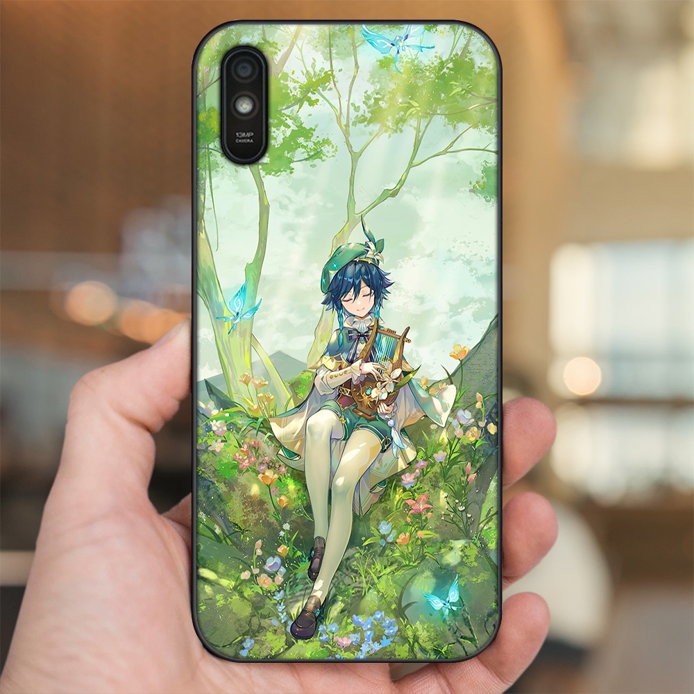 Ốp lưng Xiaomi Redmi 9A viền đen in hình Venti Genshin Impact