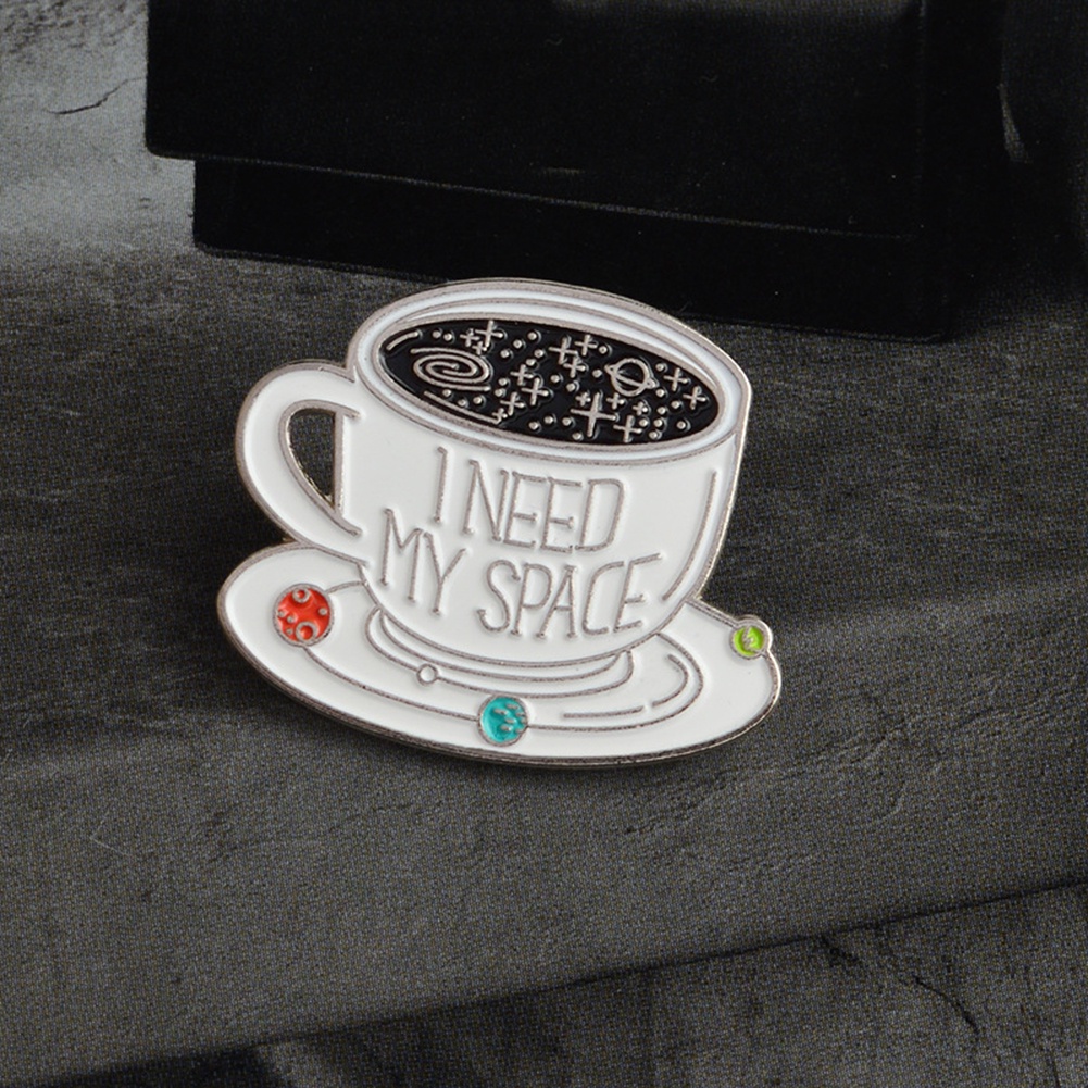 Ghim cài áo kim loại tạo hình tách cà phê thời trang Unisex