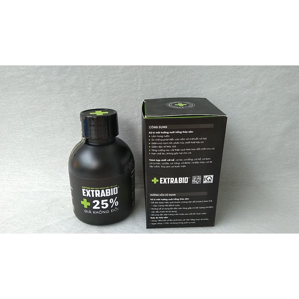 Men vi sinh cao cấp Extra bio chai 125ml dùng cho hồ cá.