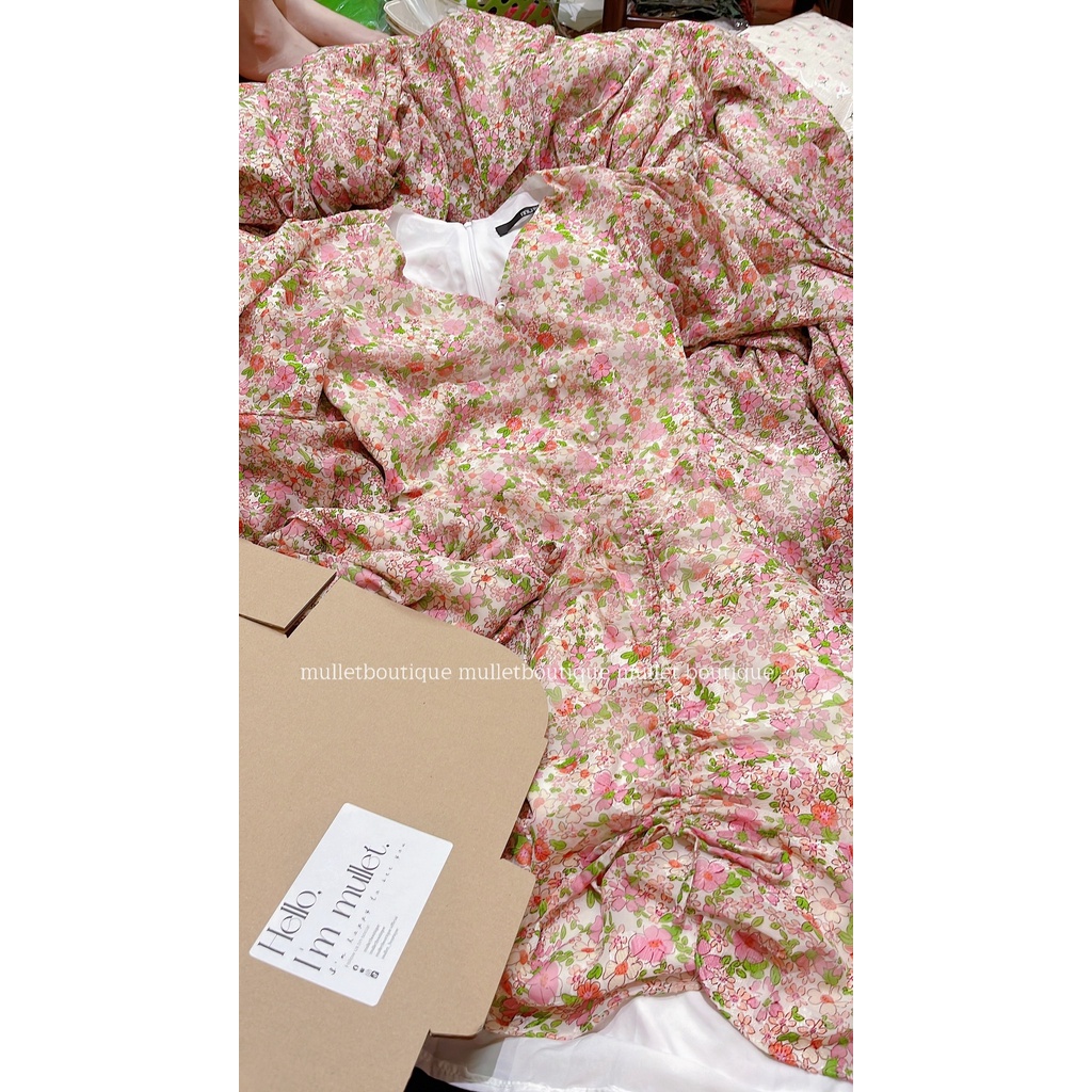 VÁY HOA NHÍ RÚT DÂY BÊN