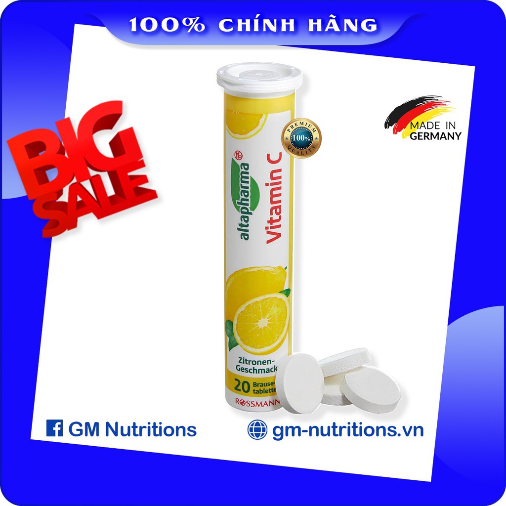 Viên sủi tăng sức đề kháng Altapharma Vitamin C 20 Viên Nội Địa Đức