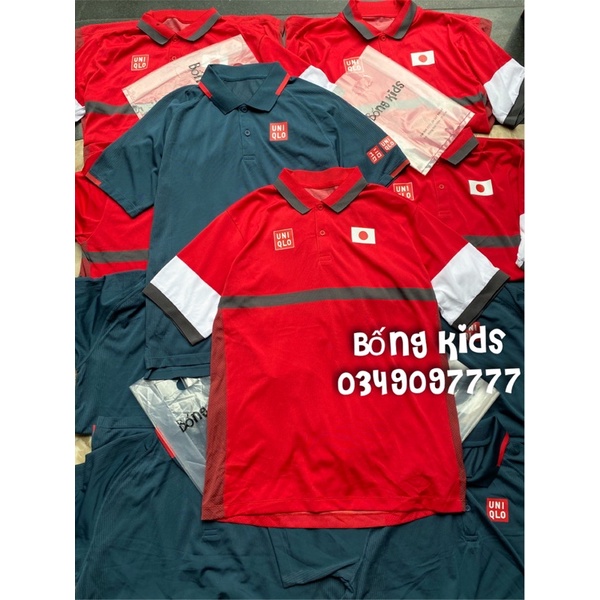 Áo Polo Nam &amp; Bé Trai Phối Lưới Thông Hơi Mềm UNI(cắt tag có lỗi vải nhẹ)