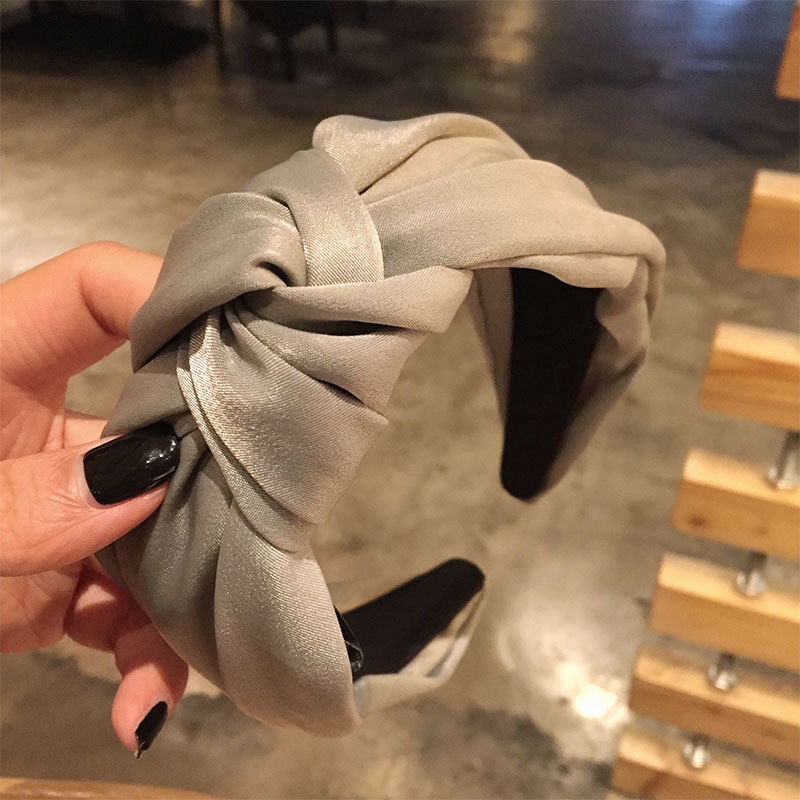 Băng đô cài tóc màu trơn thắt nút phong cách Hàn Quốc xinh xắn cho nữ