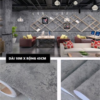 Giấy dán tường xi măng cuộn dài 10m rộng 45cm, có keo sẵn