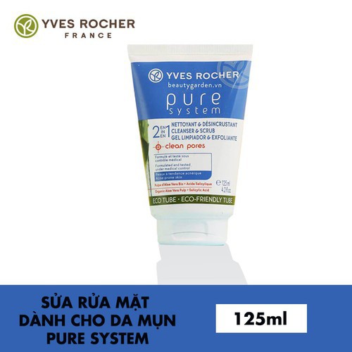 Sữa Rửa Mặt Cho Da Mụn 2 In 1 Yves Rocher 125ml (siêu sale date 2021)