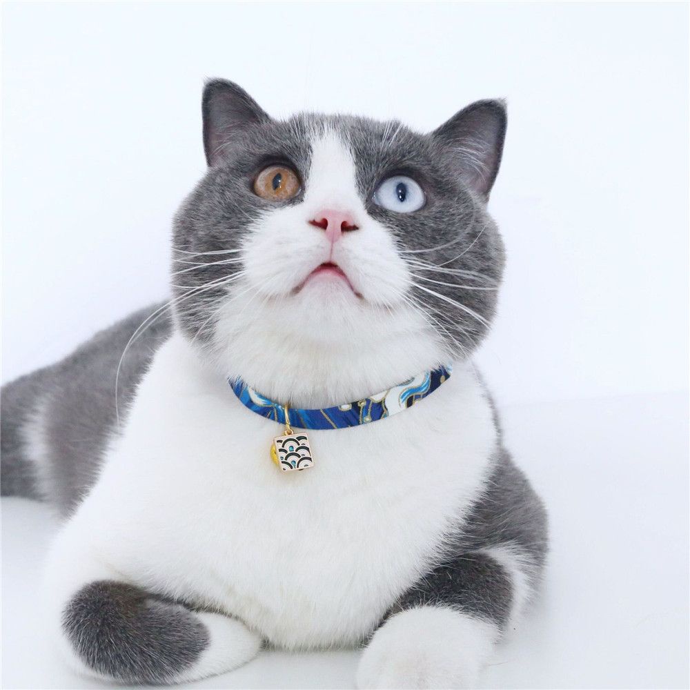 Vòng đeo cổ có gắn chuông phong cách trung hoa có thể điều chỉnh dành cho thú cưng
