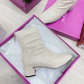 Boots Nhăn Khoá Gót 4p. da bóng