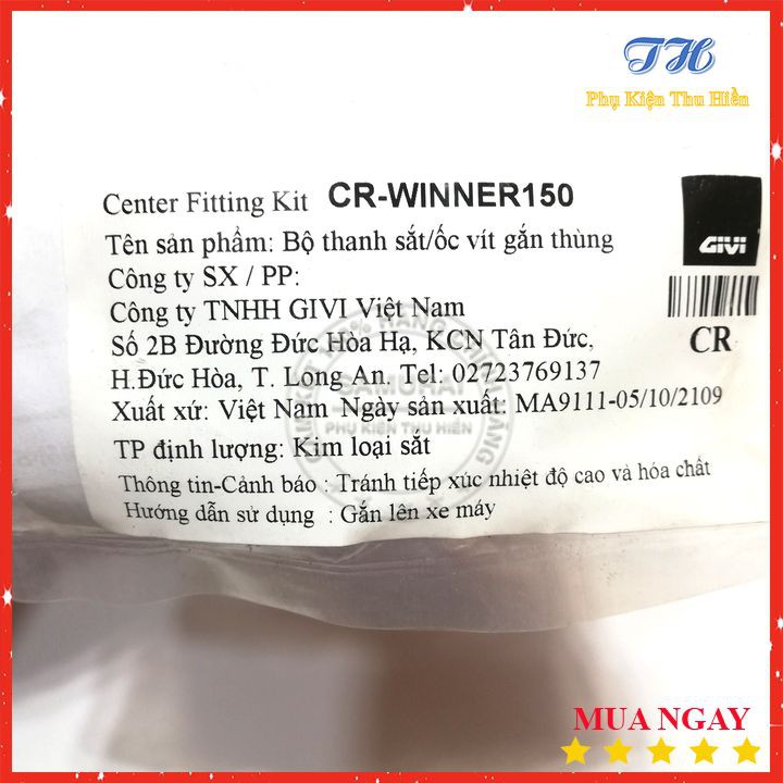 Pát Gắn Thùng Giữa Givi Cho Xe Winner 150