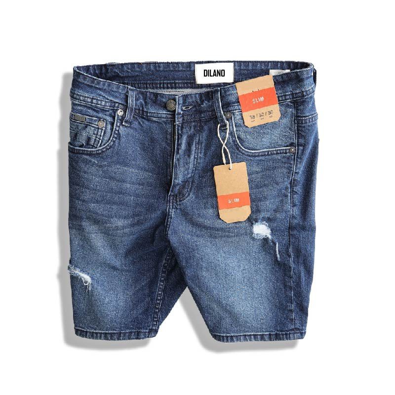 Quần short jean nam cá tính trẻ trung, vải jean co giãn cao cấp Dilano SJ01