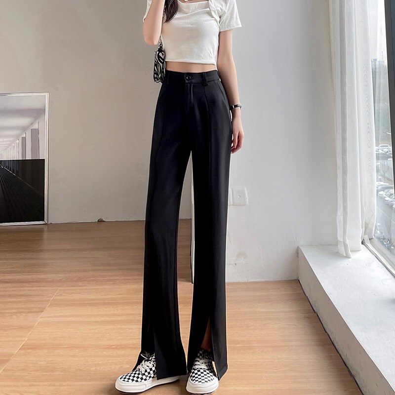 Quần Vải Dáng Xẻ Tà Size XXS XS Phong Cách Cá Tính Cho Nữ Cao 1m45