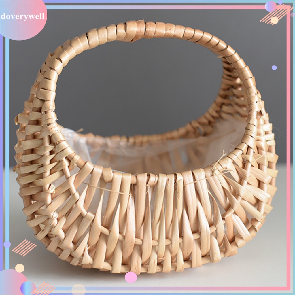 Giỏ Đựng Hoa Bằng Mây Siêu Bền Dễ Mang Theo Tiện Dụng Cho Tiệc Cưới