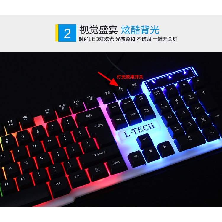 Bộ Bàn Phím+chuột Gaming Có Đèn Led Nền Cho Pc