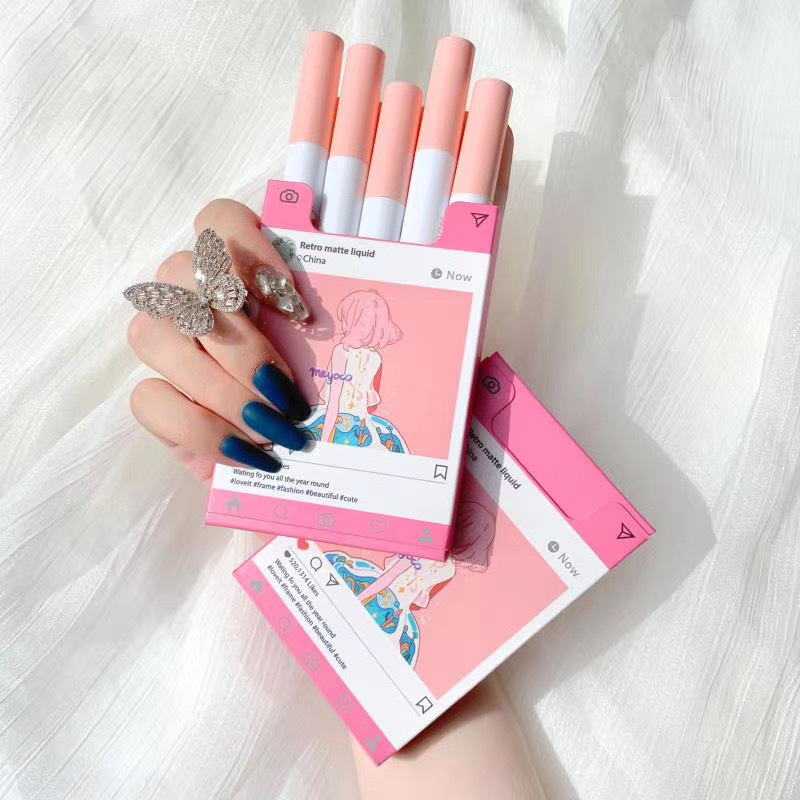 Bộ 5 son kem trang điểm MUGE LEEN màu nhung lì lâu trôi dành cho phái đẹp | BigBuy360 - bigbuy360.vn