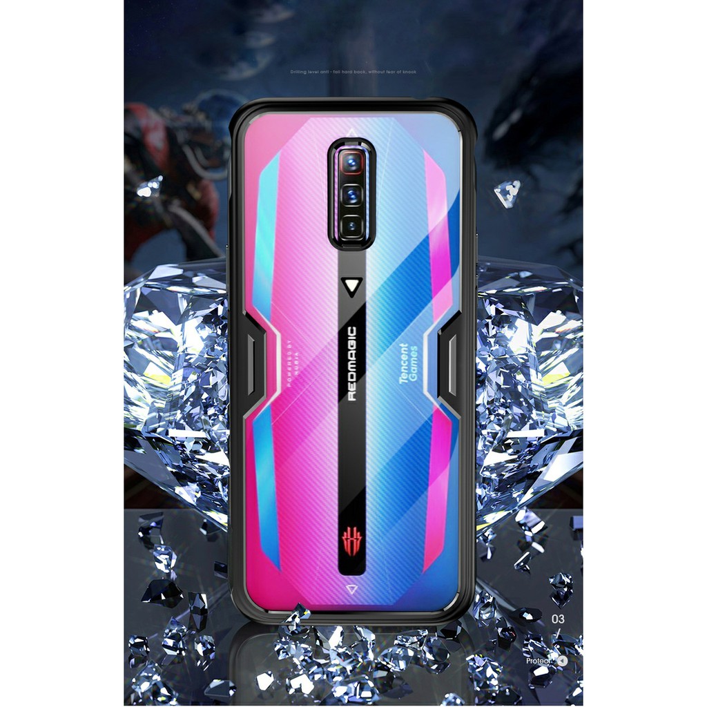 Ốp lưng Red Magic 6 / 6 Pro / 6s Pro dùng chung chống sốc thể thao lưng trong viền màu cao cấp