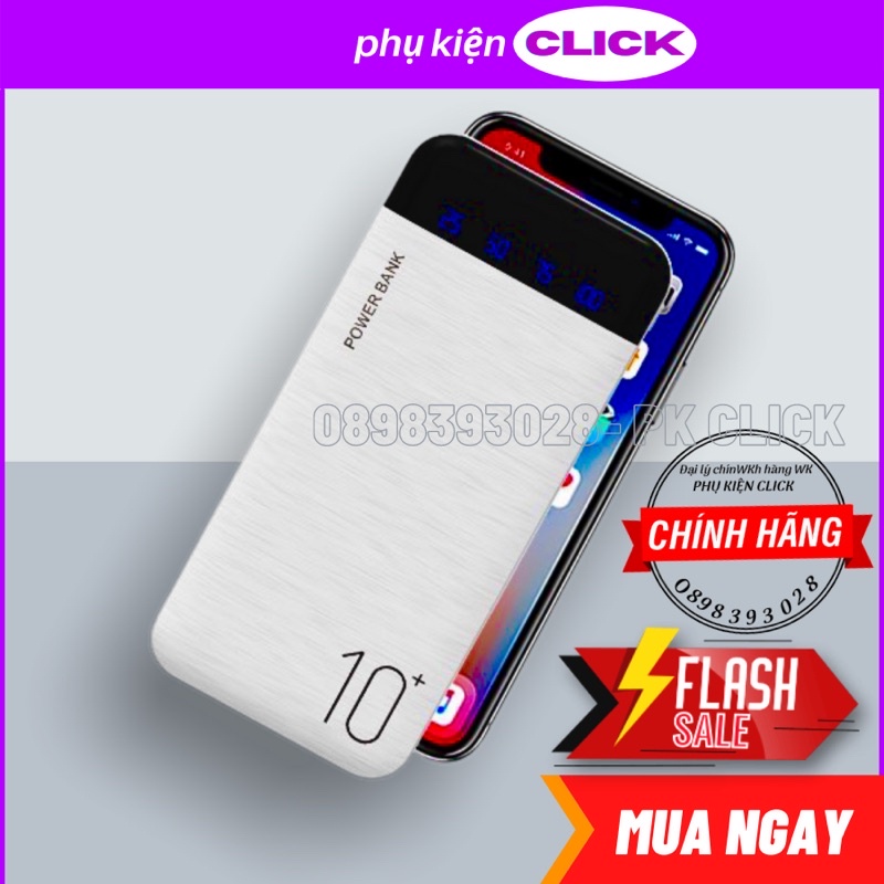 Sạc dự phòng 10000mAh CHÍNH HÃNG WK-WP dung lượng pin thật 100%