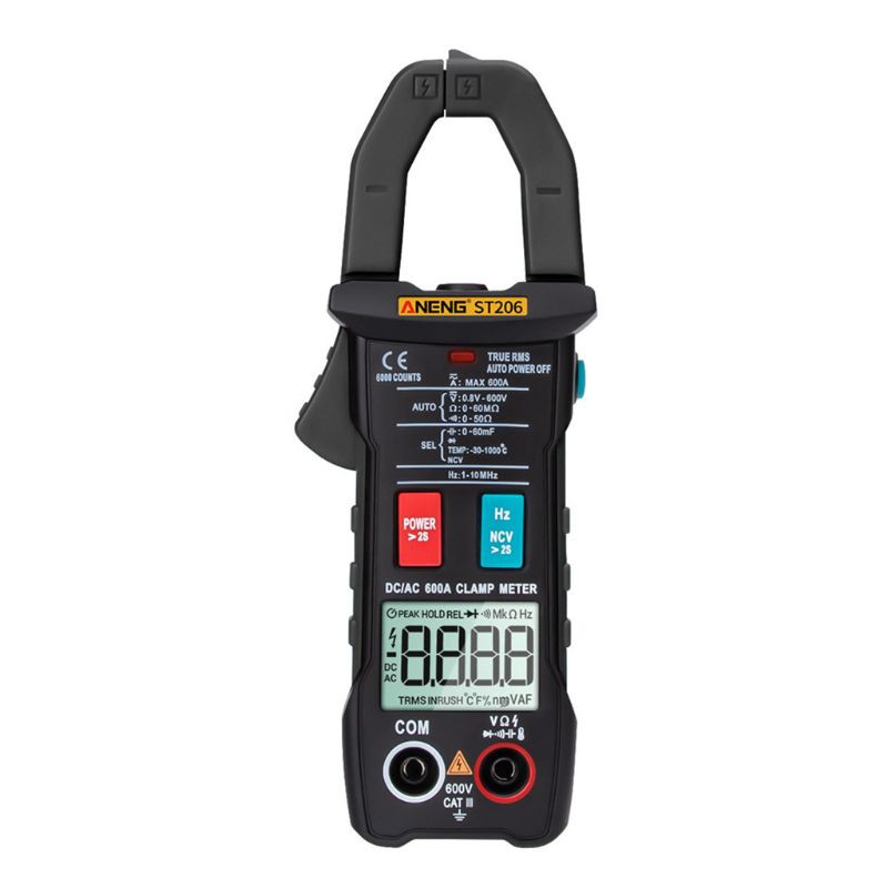 qxx❤ ST206 Digital Multimeter Clamp Meter 6000 Count Amp Current Clamp Measure Tester