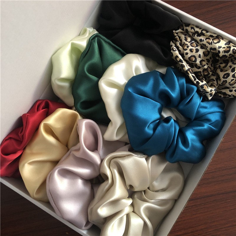 Cột tóc Vải Scrunchies - dây buộc tóc vải các màu vintage ảnh thật