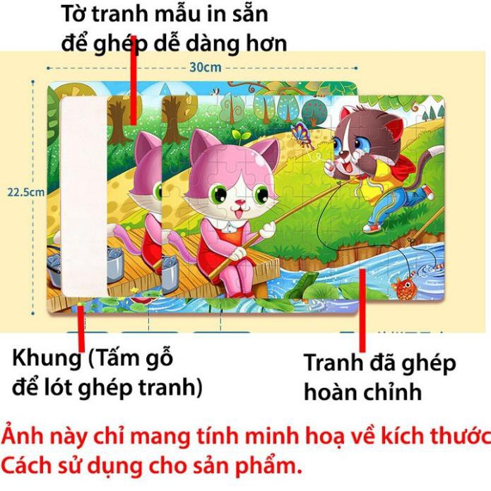 Tranh ghép hình 60 mảnh gỗ cho bé phát triển trí tuệ