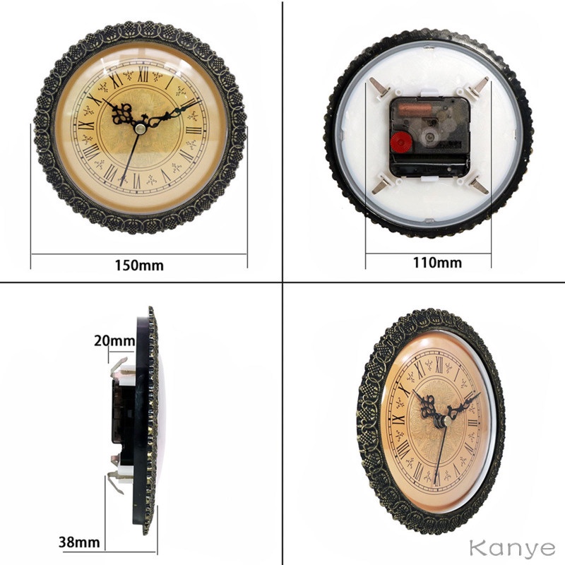 Đồng hồ treo tường máy cơ học kiểu cổ điển với số la mã 150mm tự lắp ráp