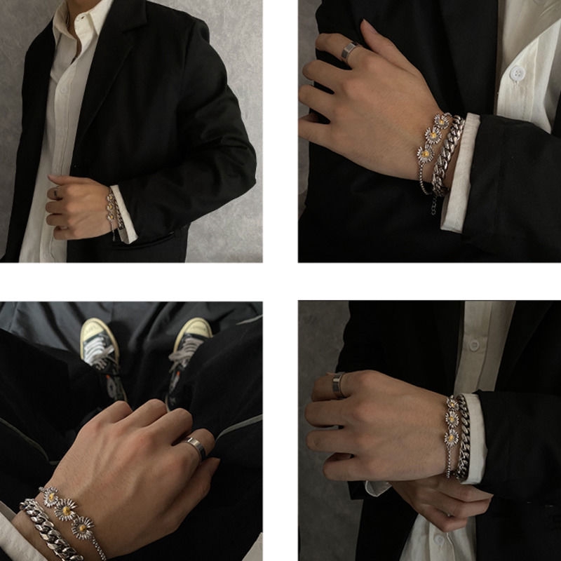 Vòng Đeo Tay Họa Tiết Hoa Cúc Nhỏ Phong Cách Hip Hop Hipster 22427