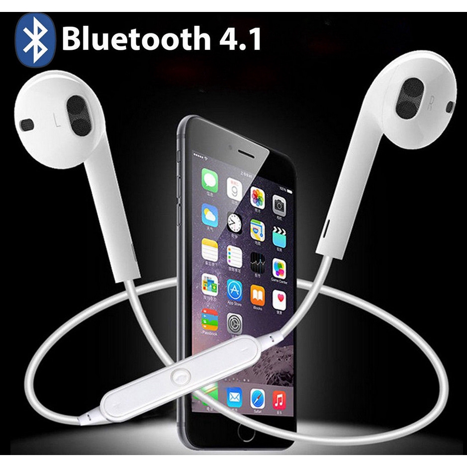 Tai Nghe Nhét Tai S6 Không Dây Kết Nối Bluetooth V4.1 Có Mic Âm Thanh Stereo Cho Iphone Xiaomi Huawei Samsung