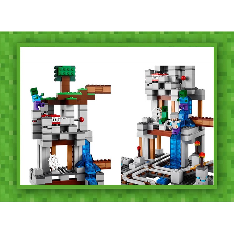 Đồ chơi lắp ráp Non Lego Minecraft Bela 10179 Xếp Mô Hình Nhà My World Minifigures khu hầm mỏ