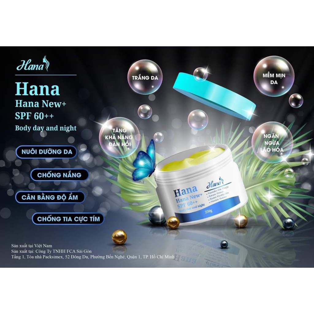 KEM BODY HANA DAY AND NIGHT SPF 60++ 250GR