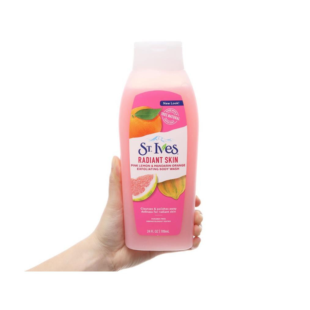 Sữa tắm làm sáng da Hương Cam Chanh St. Ives Even & Bright body wash 709ml