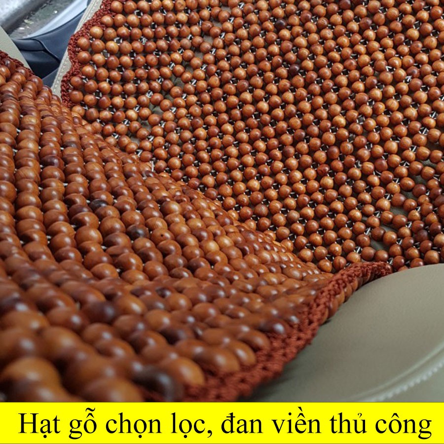 Lót ghế ô tô hạt gỗ [FREESHIP] hàng chọn lọc hạt đều Đan Viền cao cấp