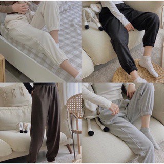 Quần nỉ tăm, quần nỉ thu đông, quần nỉ bo gấu ulzzang mặc được 2 kiểu bo, suông freesize | BigBuy360 - bigbuy360.vn