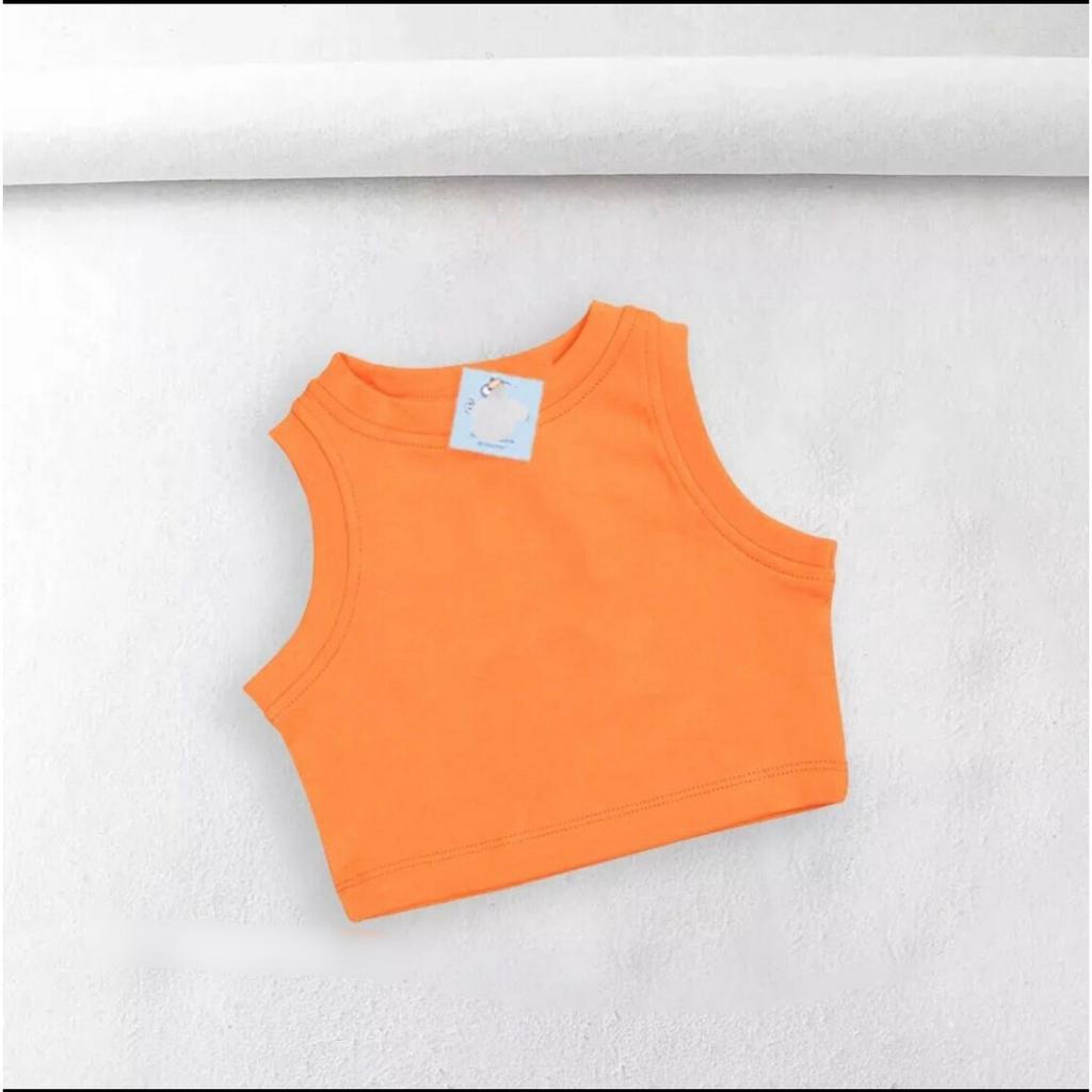 Áo sát nách croprop bé gái thun zip cotton siêu mềm mát siêu co giãn vải đẹp 07-26kg