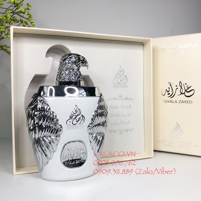 Nước hoa Nam Ghala Zayed Silver EDP 100 ml – đại bàng trắng