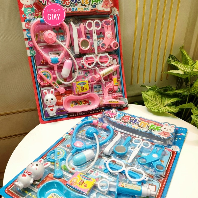 Đồ chơi bác sĩ trẻ em hộp y tế y tá tiêm ống nghe dụng cụ cho bé 2 - 6 tuổi shop home giay