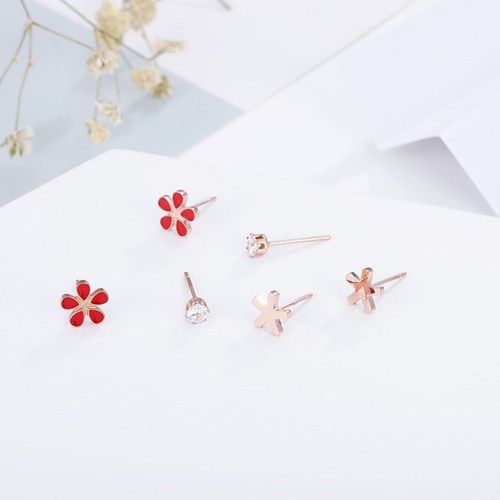 Bộ 3 Đôi Bông Tai Titan Ko Đen TT 2479