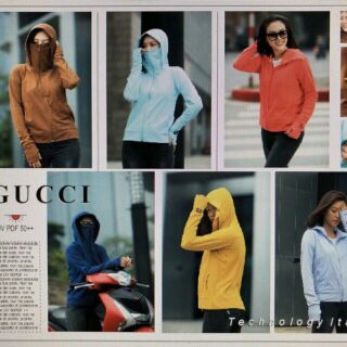 Áo chống nắng GUCCI UV PDF 50 size m, l, Xl tương đương s, m, l