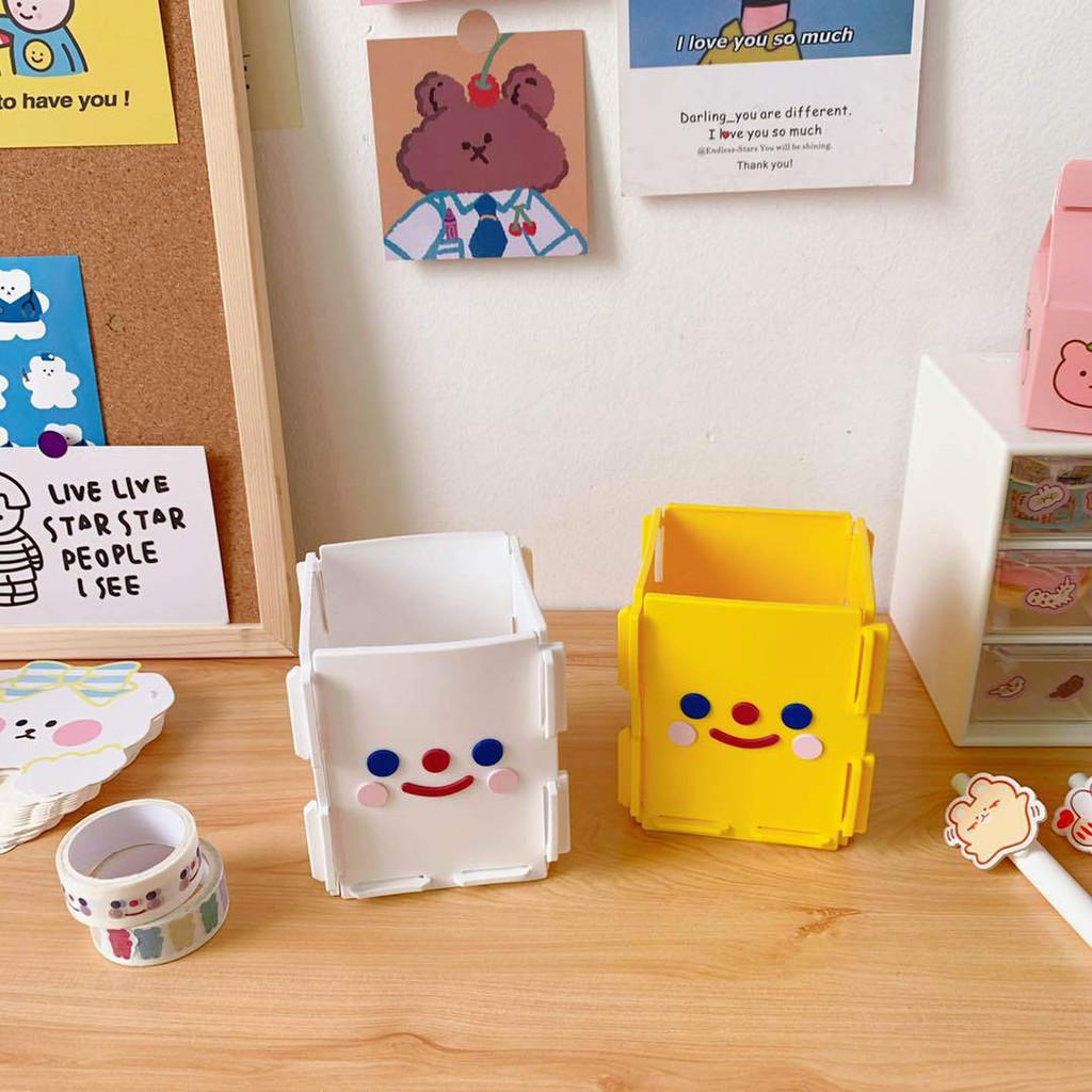 Hộp đựng bút sáng tạo Hàn Quốc đa chức năng dễ thương  để bàn trang điểm lưu trữ mỹ phẩm K67