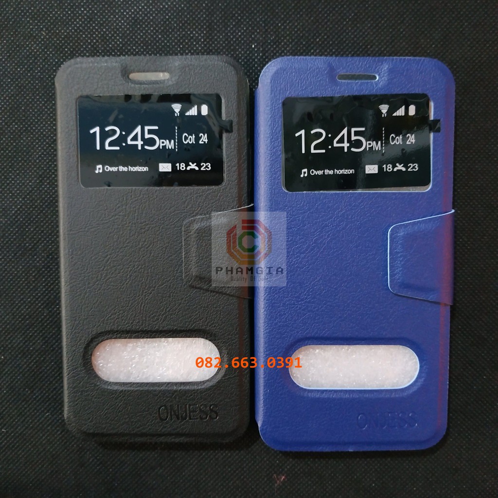 Bao da Huawei Nova 3e có đồng hồ xem giờ, chất liệu da sang trọng