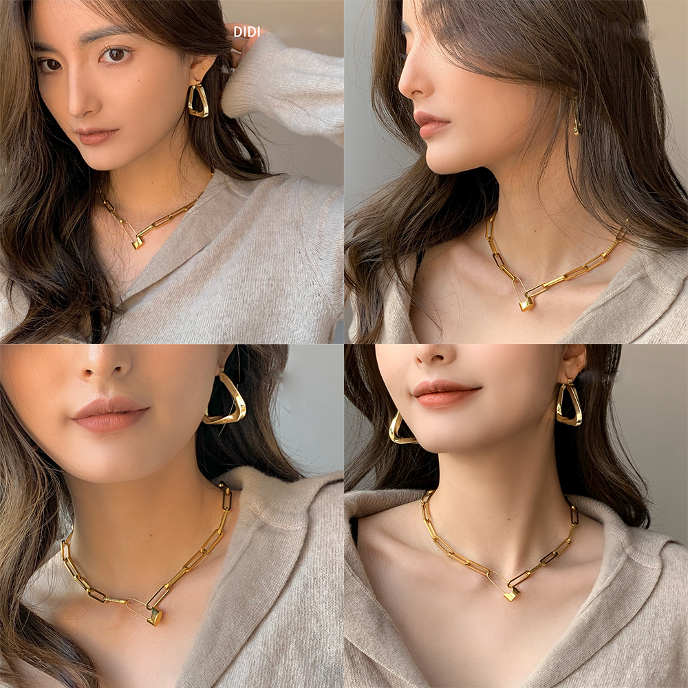 Dây Chuyền Kim Loại Thiết Kế Đơn Giản Phong Cách Vintage