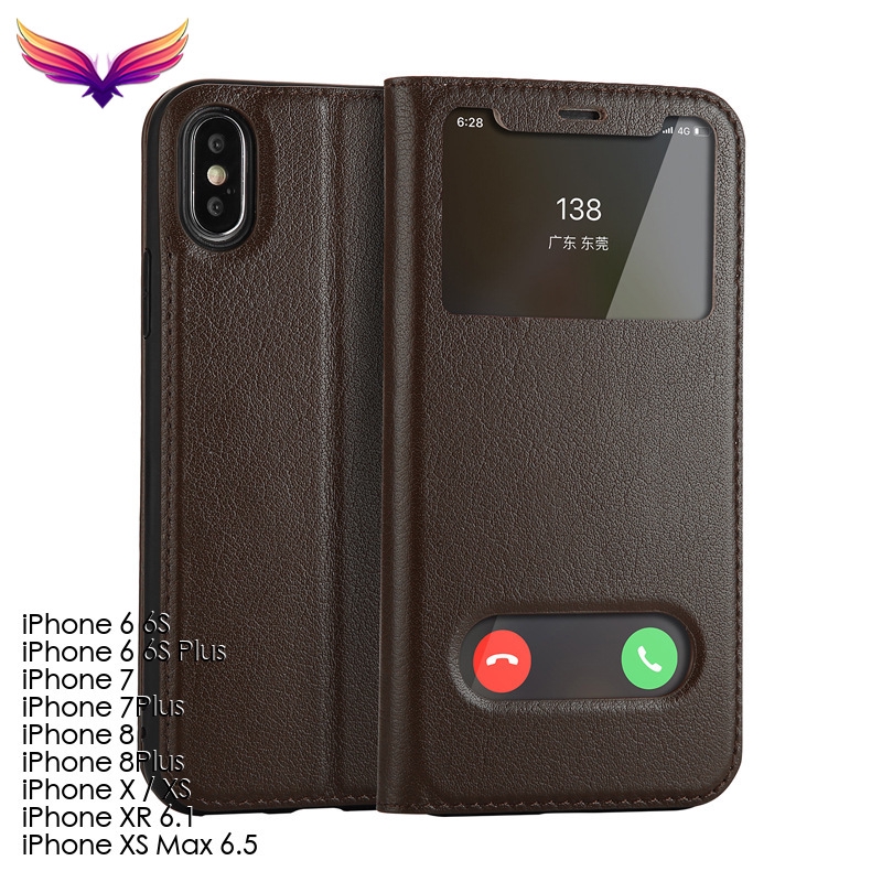 Bao Da Điện Thoại Nắp Gập Đơn Giản Cho Iphone X Ốp