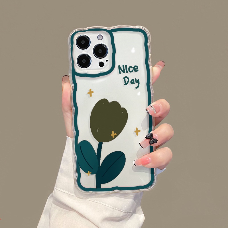 Ốp Điện Thoại Silicone Mềm Trong Suốt In Hình Hoa Tulip Cho Iphone 13 12 11 Pro MAX X XS MAX XR 6 7 8 Plus