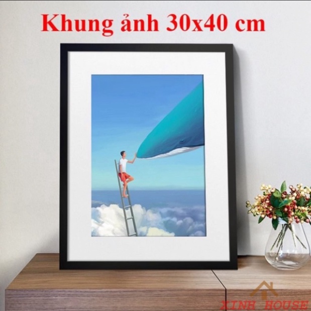 👉Khung giấy khen,khung ảnh kt 30x40) đen vuông