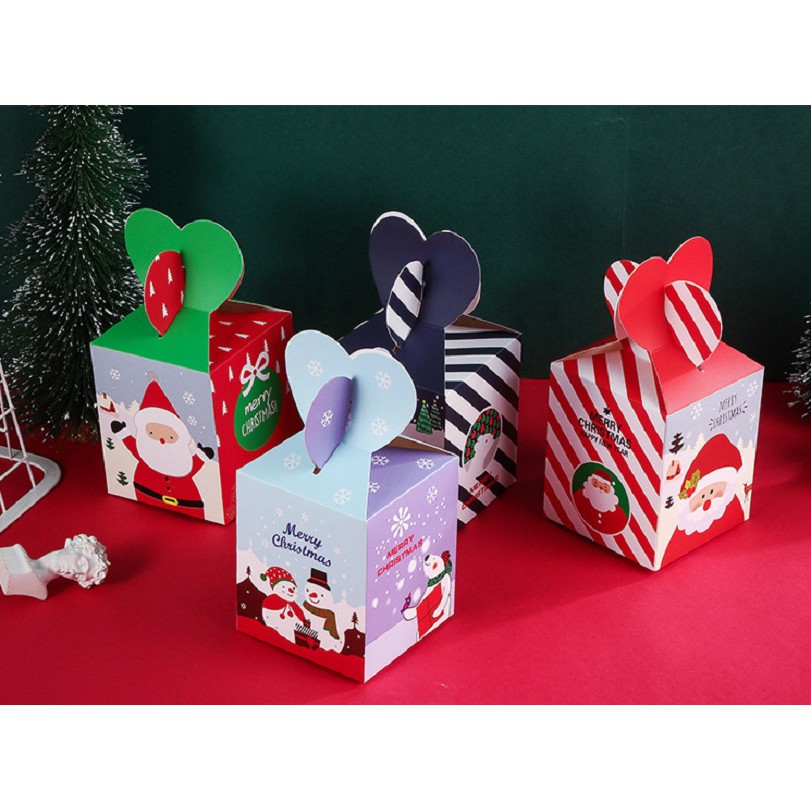 Set 5 hộp quà Giáng Sinh đựng quà nhỏ hoặc treo trang trí cây thông Noel