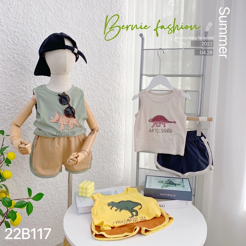 BERNIE - Bộ Ba Lỗ Khủng Long 3 Màu Bé Trai