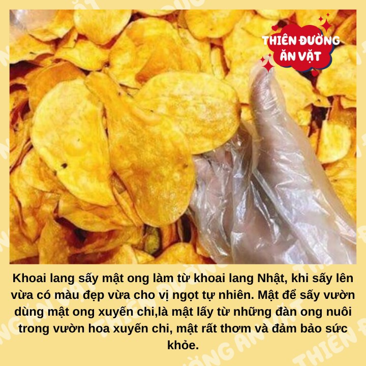 Khoai Lang Sấy Mật Ong Đà Lạt 500g Ngon Ngọt Giòn Rụm Giá Rẻ, Khoai Lang Sấy Ăn Vặt Ngon Thiên Đường Ăn Vặt